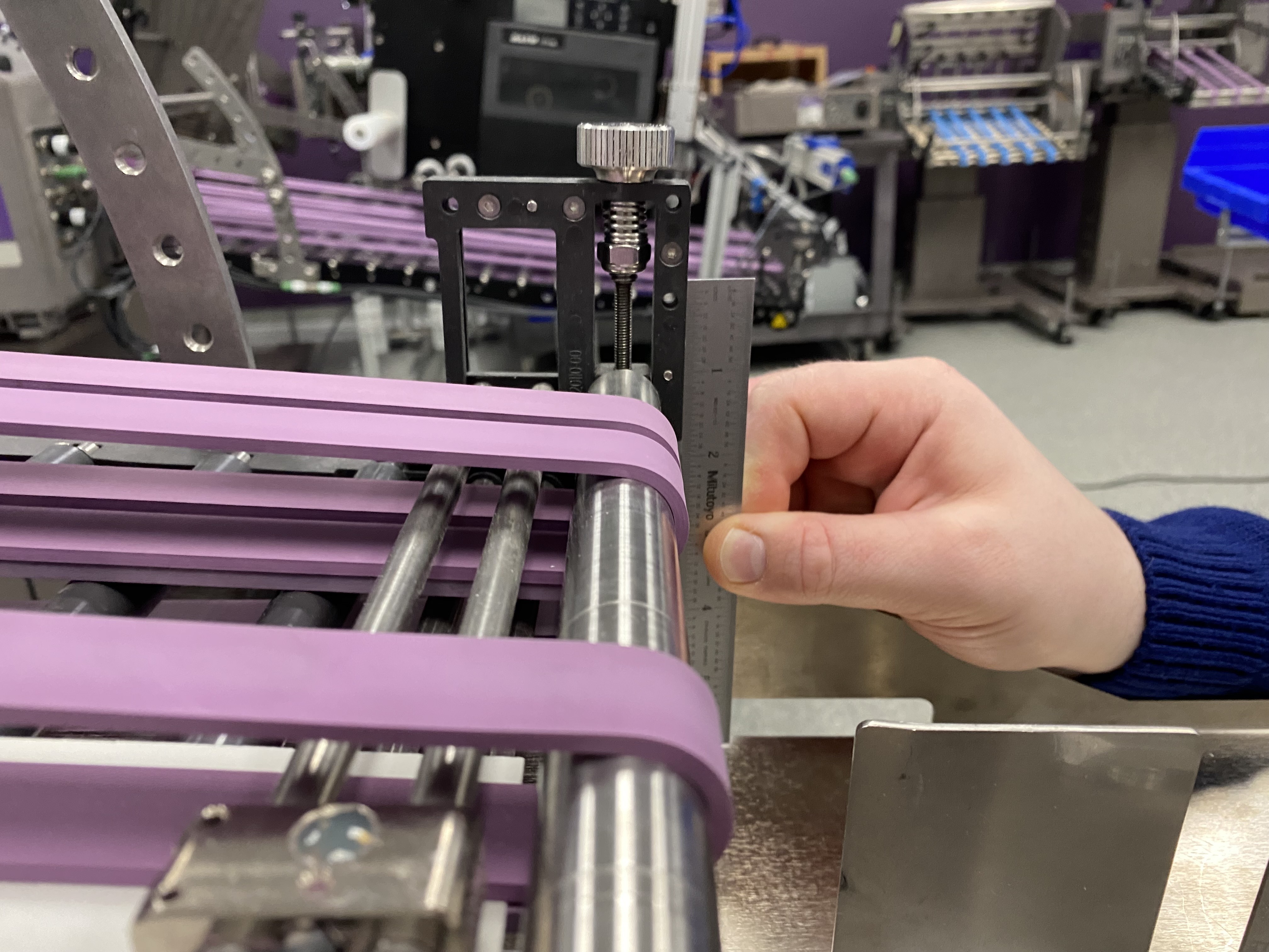use straight edge to align catch tray correctly
